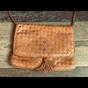 Bottega Veneta Vintage Intrecciato Woven Leather Crossbody Flap Bag